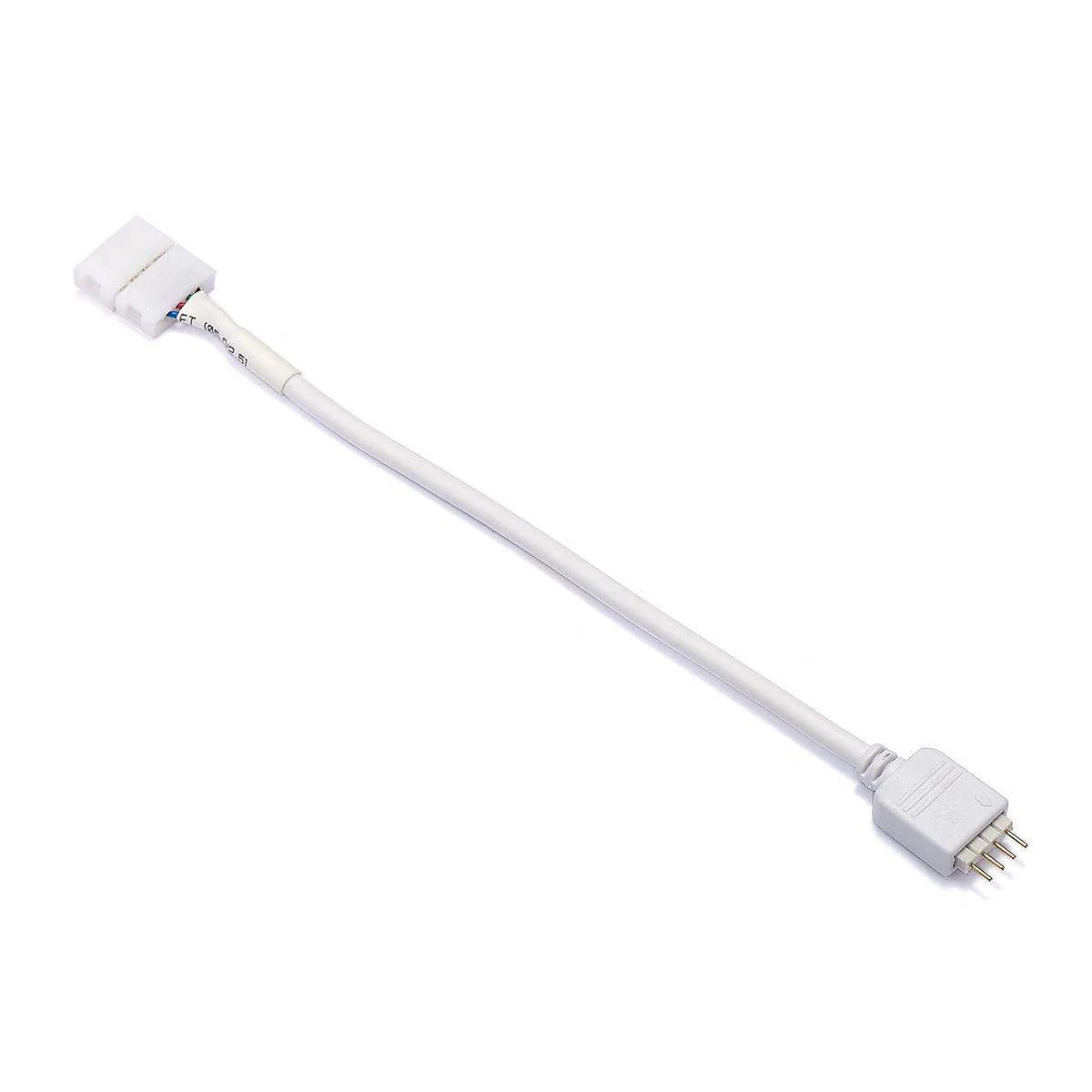 4핀 10mm 클립 주입 수컷 헤드 와이어 흰색 원형 와이어 24AWG 15cm 12-0.12