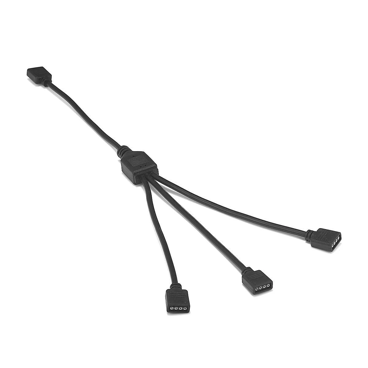 4핀 RGB 암 커넥터 1~2선 검은색 원형선 30cm 24AWG 12-0.12 구리