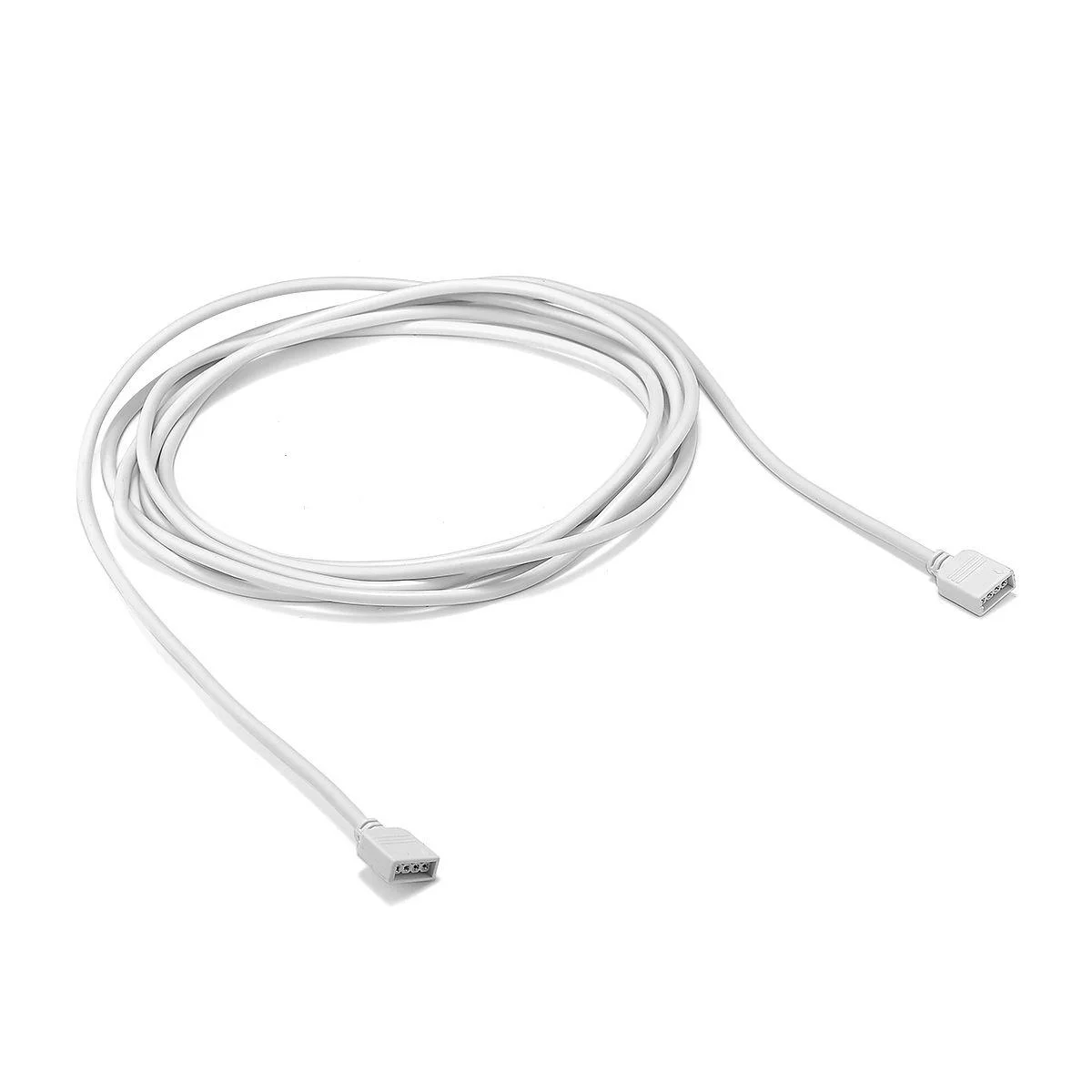 4핀 RGB 암컷 연장 케이블 흰색 원형 와이어 24AWG 와이어 직경 3.0MM 12-0.12 베어 구리