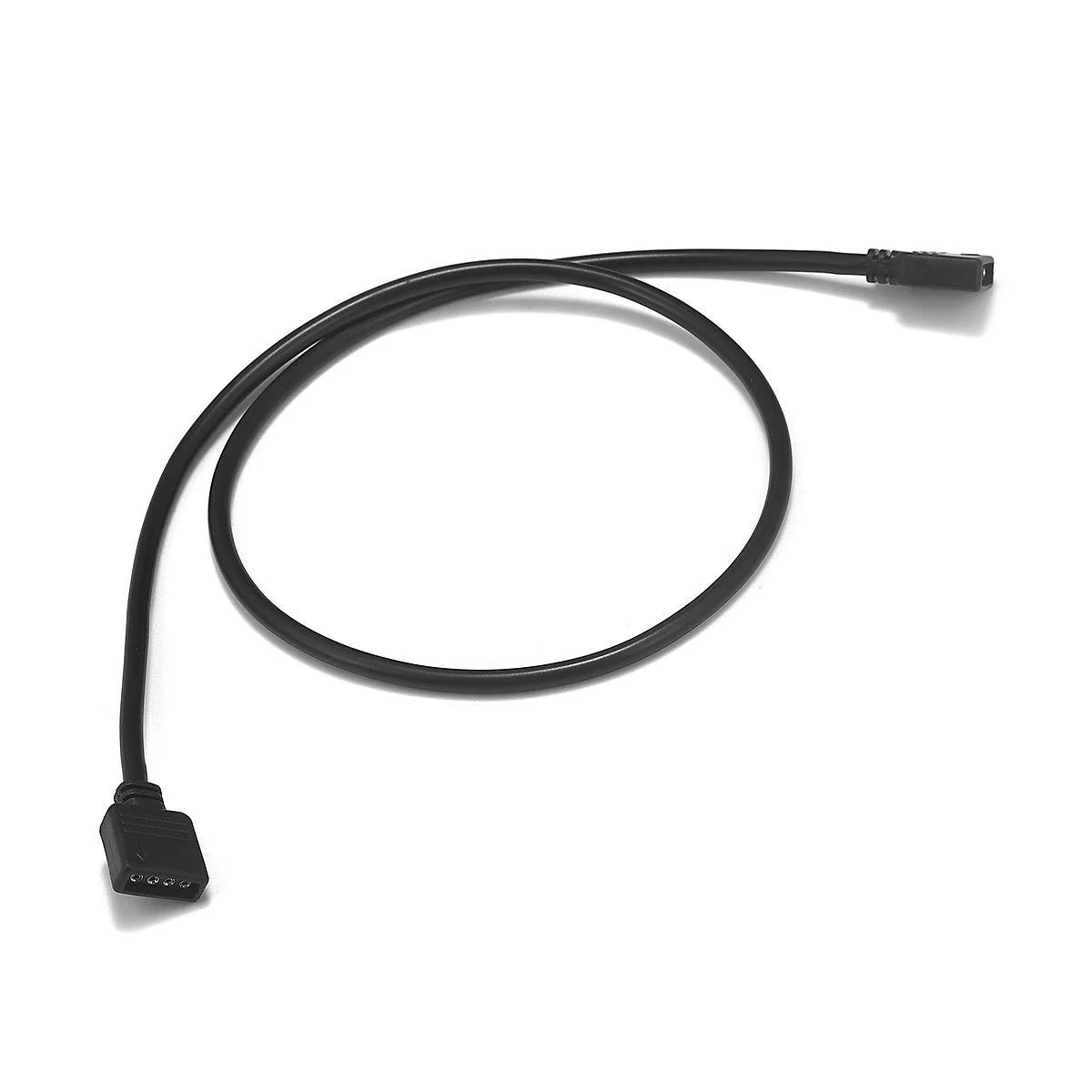 4핀 RGB 암컷 연장 케이블 검은색 둥근 와이어 24AWG 와이어 직경 3.0mm 12-0.12