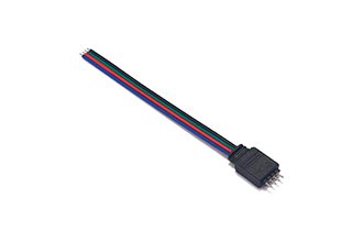 4ピンインジェクションオス片側ケーブル青赤緑黒平行線22AWG 7/0.12