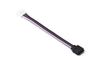 5ピン 12mm クリップ オス ケーブル 白 青 赤 緑 黒 平行線 22AWG