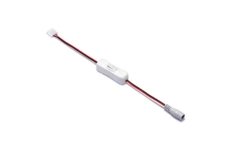 2ピン 8mm クリップ DC メス スイッチ ケーブル 赤と黒のパラレル ケーブル 22AWG 30cm 22AWG 17-0.14 DC ヘッド 5.5*21mm 錫メッキ銅