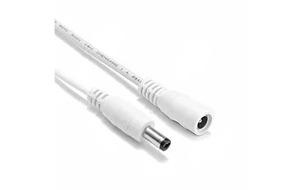 5.5 2.5mm DC audio plug extension cable 22AWG 50cm white