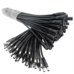 5.5mm x 2.1mm オスメス DC ソケットジャックプラグコネクタケーブルピグテール 1-100個