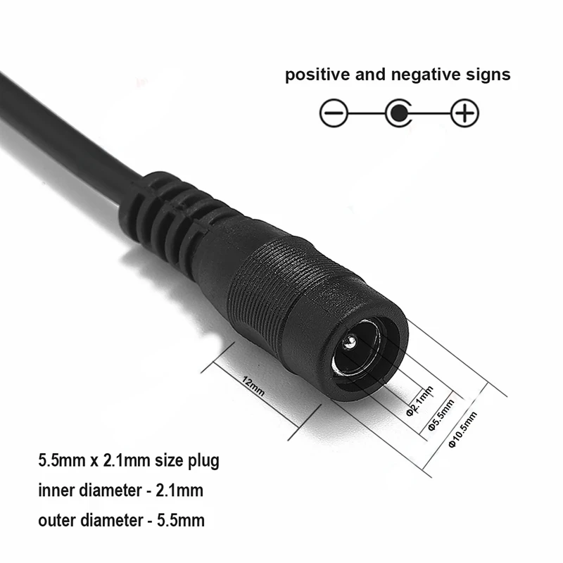 5.5mm 2.1mm 1 to 2-8 Way DC Splitter Cable female plug
