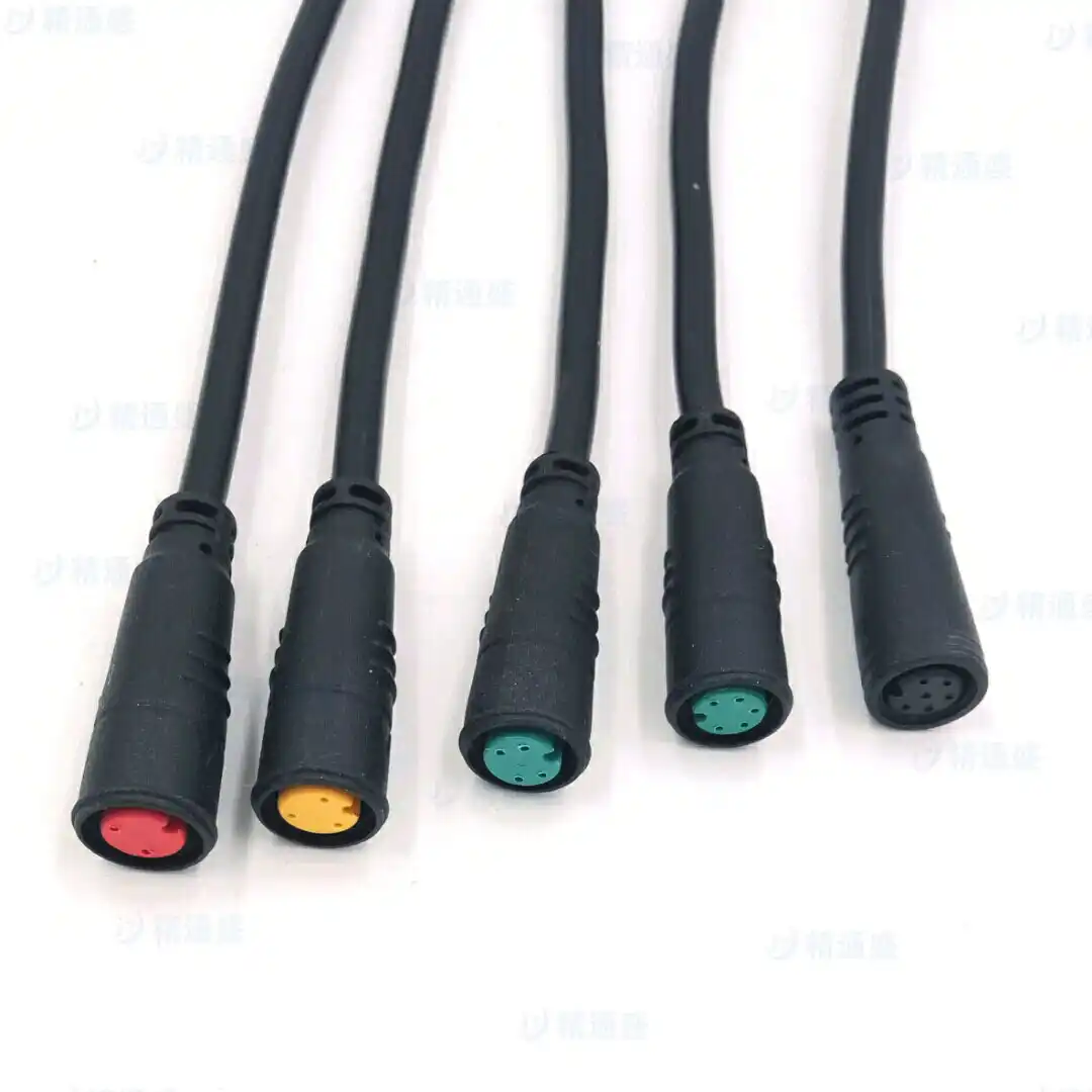 red yellow green Black 5.5mm 2.1mm 20cm 22AWG waterproof male female DC pigtail power cable